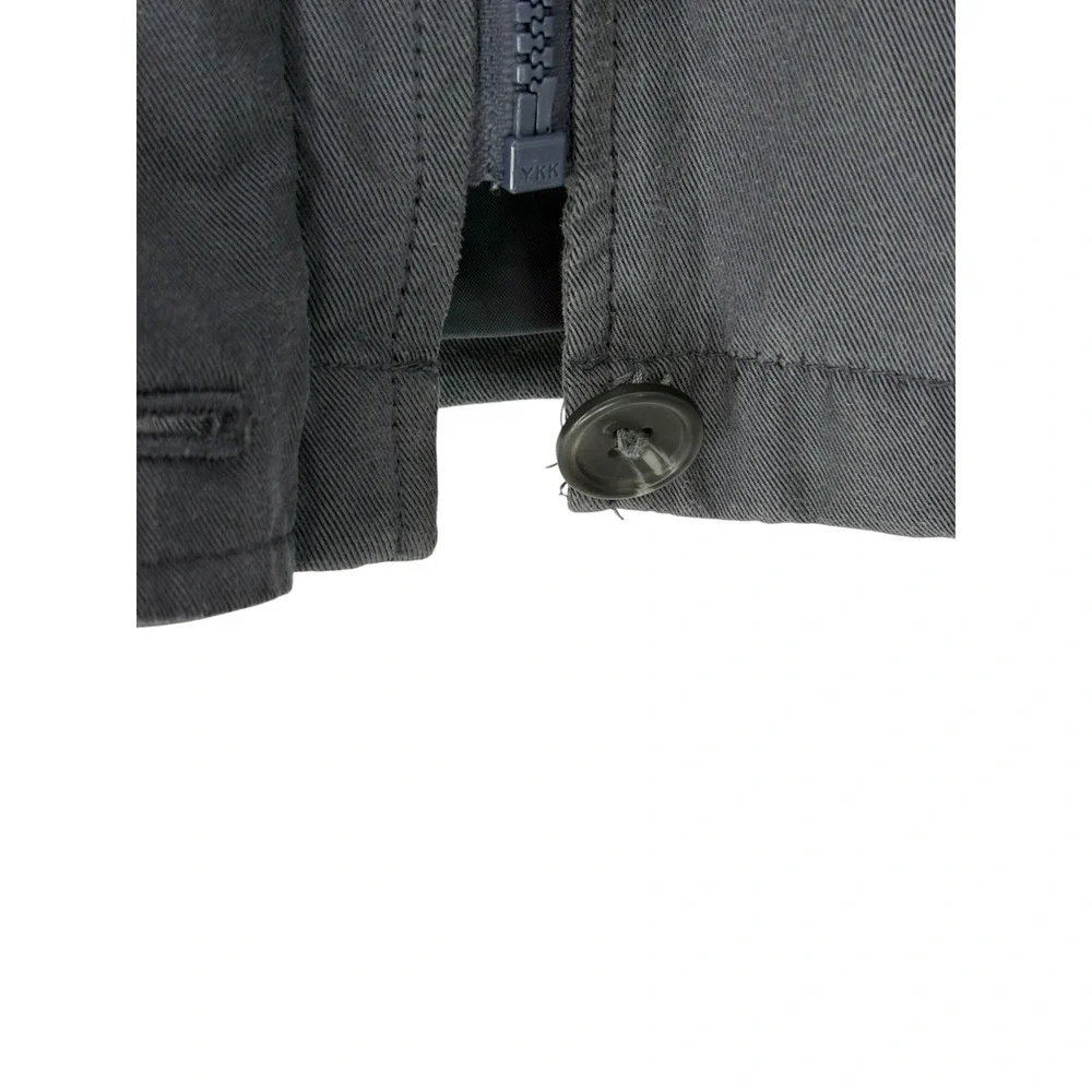 London‎ Fog Hooded Parka Jacket Gray Full Zip Drawstring Waist Large